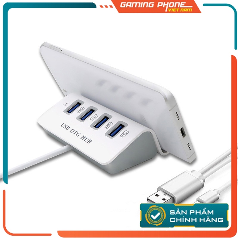 Bộ chia 4 Cổng USB OTG HUB - THIẾT BỊ KẾT NỐI ĐIỆN THOẠI VỚI BÀN PHÍM VÀ CHUỘT CHƠI GAME MOBILE, giúp chơi game dễ hơn