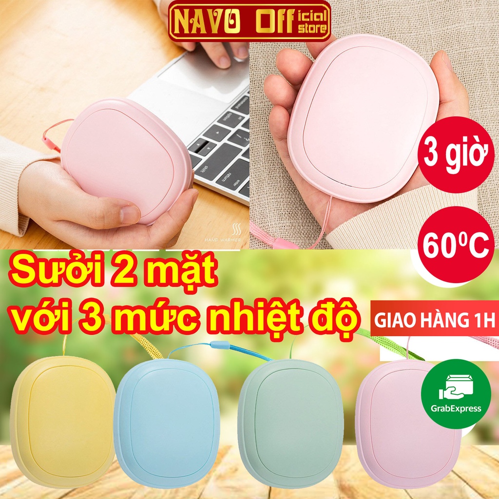 [SƯỞI BAO ẤM -SƯỞI 2 MẶT ] Máy Sưởi Ấm Cầm Tay mini Sử Dụng Liên Tục 3 Giờ - Nhiệt Độ 60 độ C Giúp Làm Ấm Nhanh Chóng