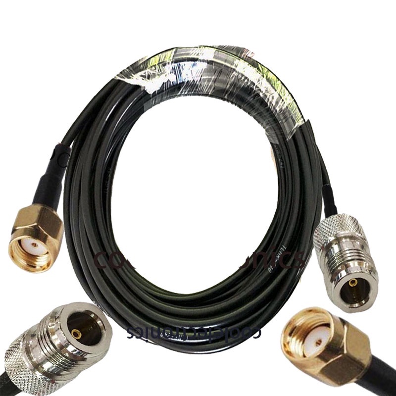 LMR-240 RP-SMA Nam Đến N Nữ Jack Kết Nối LMR240 50-4 RF Đồng Trục Mất Thấp Cáp Coax 1 / 2 / 3 / 5 / 