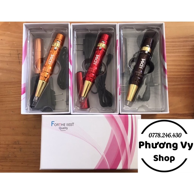 Máy phun xăm IDM tích điện chính hãng, pin rời, sạc chân nhỏ