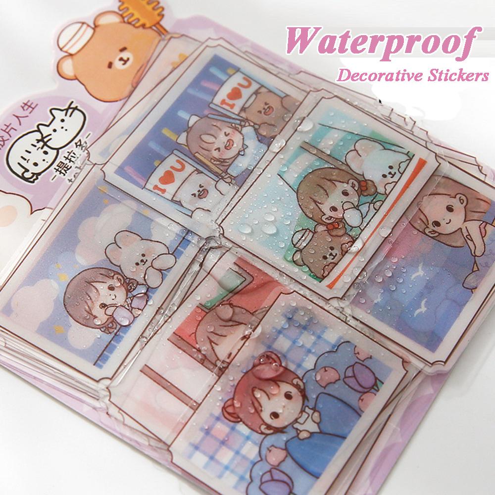Set 40 Nhãn Dán PVC Chống Nước Hình Cô Gái Hoạt Hình Trang Trí Sổ Tay DIY