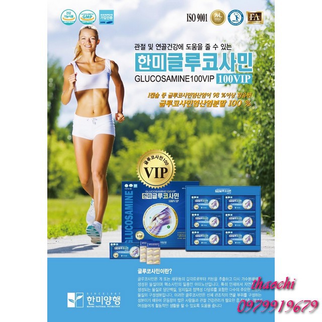 Bổ Khớp Hàn Quốc Glucosamine 100VIP, Hộp 180 viên💖 𝑭𝑹𝑬𝑬𝑺𝑯𝑰𝑷 💖 Cung Cấp Dinh Dưỡng, Tạo Dịch Nhầy