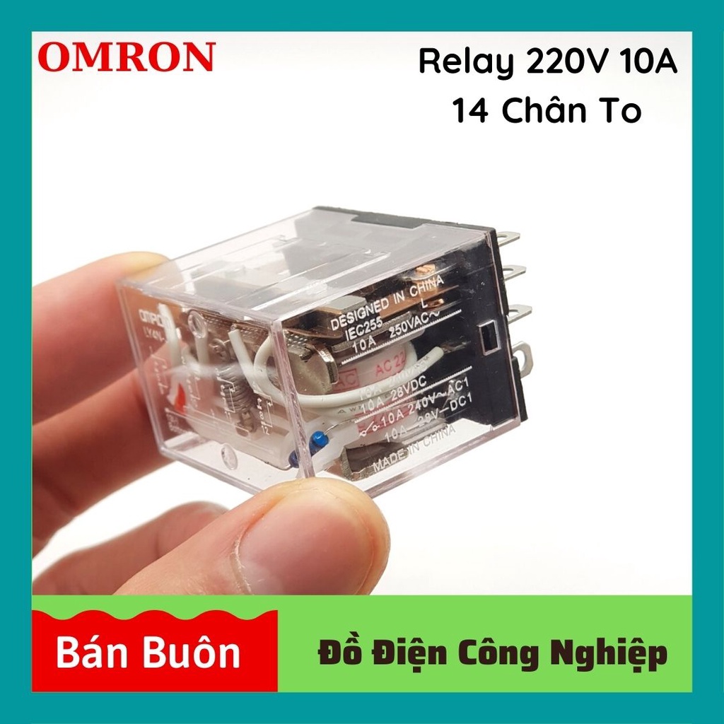 Relay omron 220v 14 chân, rơ le trung gian 24v