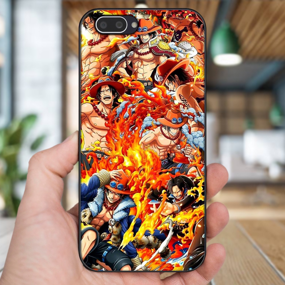 Ốp lưng Oppo A3S viền đen in hình Ace One Piece