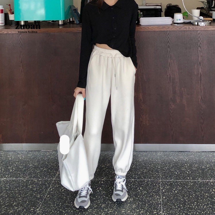 SUXI Quần dài ống rộng phong cách Hàn Quốc trẻ trung thời trang dành cho nữ