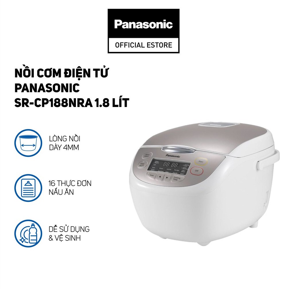 [Mã ELPANA5G giảm 10% đơn 500K] Nồi cơm điện tử Panasonic SR-CP188NRA 1.8 lít - Hàng chính hãng