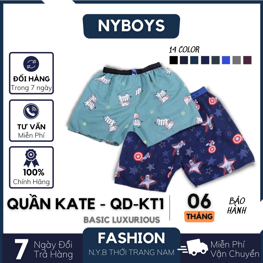 Quần short nam mặc ngủ unisex, quần đùi nam ngủ chất vài KATE Mát Mẻ, Thoải Mái Hoa Văn Sành Điệu