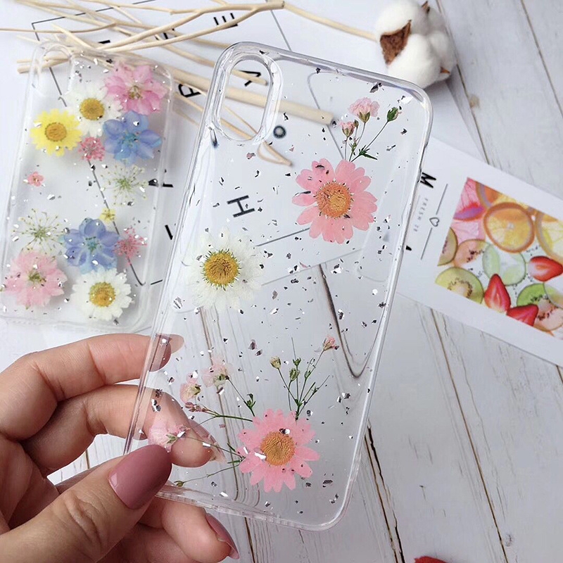 Ốp điện thoại trang trí hoa khô thủ công dành cho iphone 12 11 Pro Max XS MAX XR 6 6S 7 8 Plus SE2020 | BigBuy360 - bigbuy360.vn