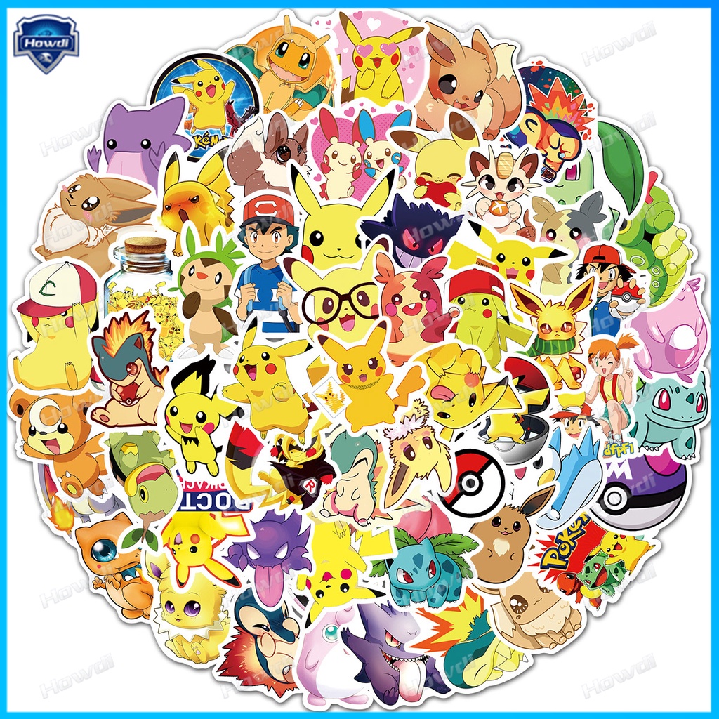 Miếng Dán Hình Pikachu Chống Thấm Nước Trang Trí Mũ Bảo Hiểm Xe Mô Tô