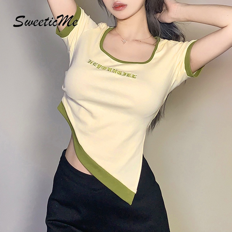 Áo Thun Dệt Kim Cổ Tròn Mỏng Vừa Vặn In Họa Tiết Mới Cho Nữ #