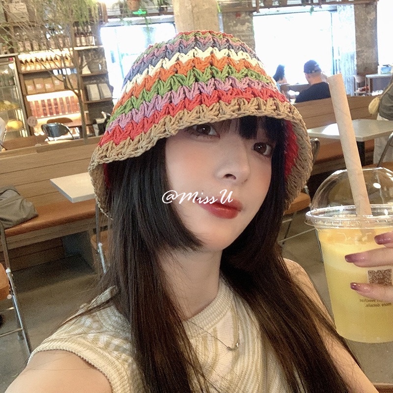 Nón Tai Bèo Đan Cói Nhiều Màu Sắc Chống Nắng Thời Trang Mùa Hè Cho Nữ