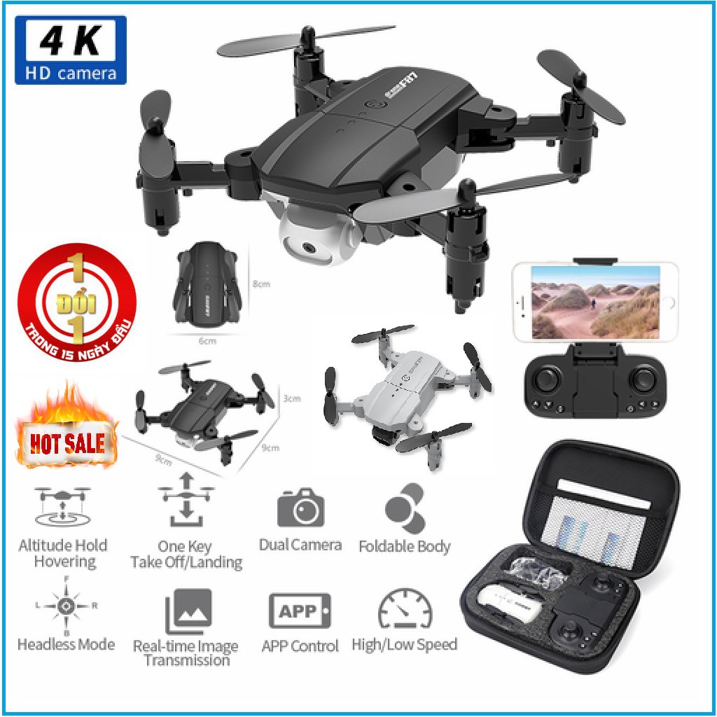 Flycam Mini 4K Điều Khiển Từ Xa