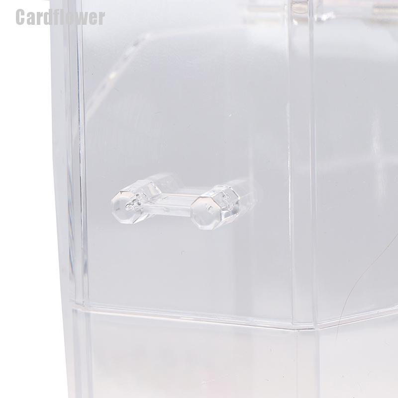 Hộp Đựng Cọ Trang Điểm Bằng Acrylic Trong Suốt Có Nắp Đậy Tiện Dụng #