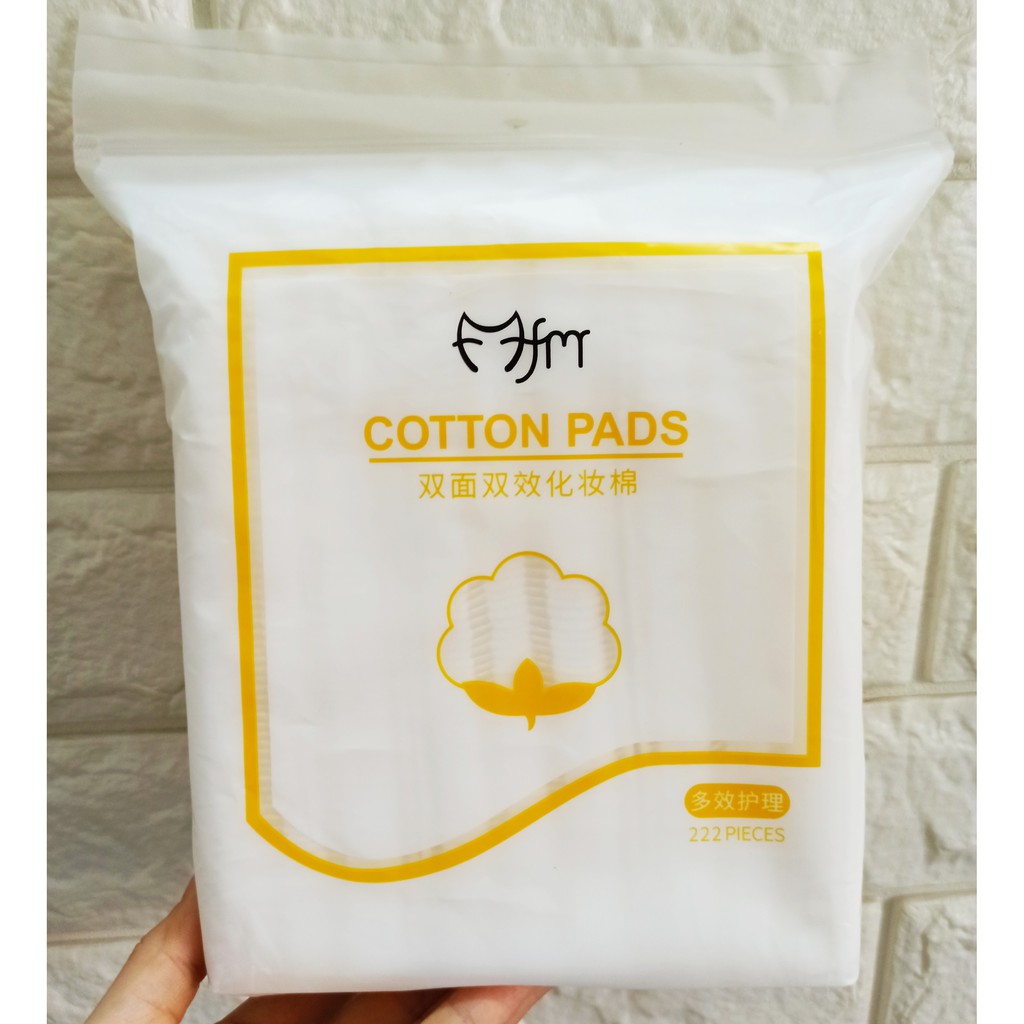 Bông Tẩy Trang 222 Miếng COTTON PADS có túi zip tiện lợi size 5 x 6 cm - Bông tẩy trang COTTON PADS 3 lớp Túi 222 miếng