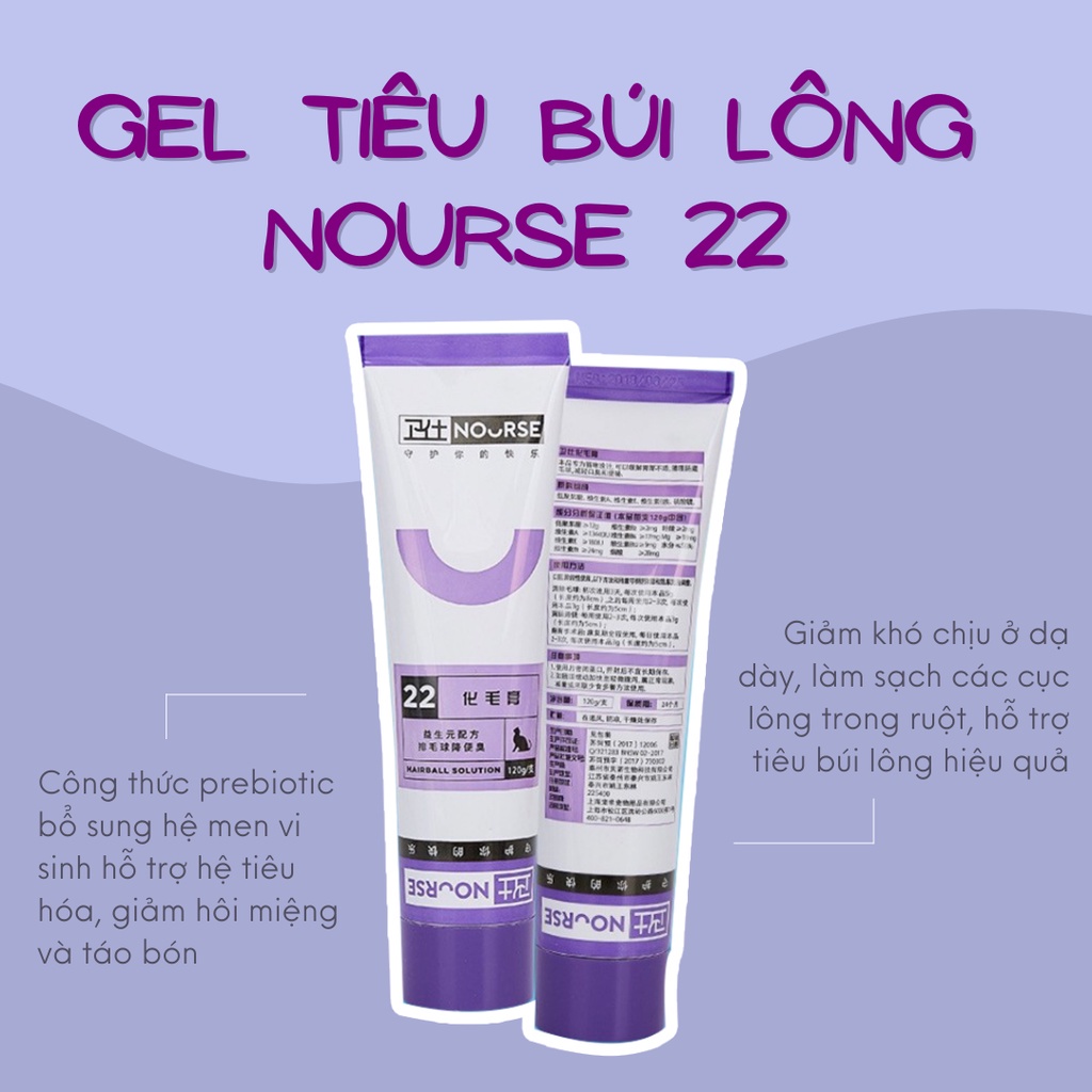 Nourse - Gel dinh dưỡng chó mèo 09,22, Viên nhai Vitamin 11, Dưỡng lông 12, Tiêu búi lông...