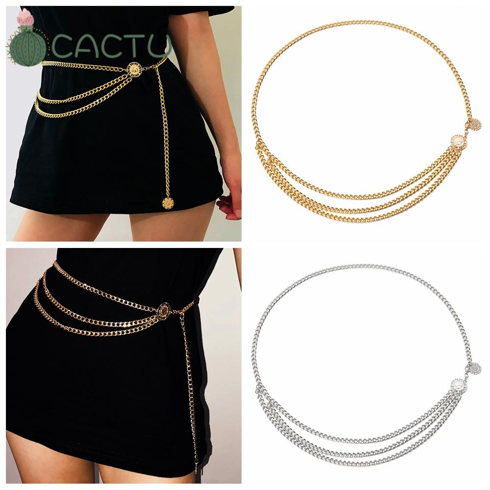 Dây xích 3 lớp đeo thắt lưng phong cách Punk sang trọng cá tính dành cho nữ