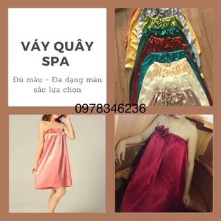 Váy quây spa lụa LOẠI ĐẸP, mềm mịn, nhiều màu, hàng chuẩn