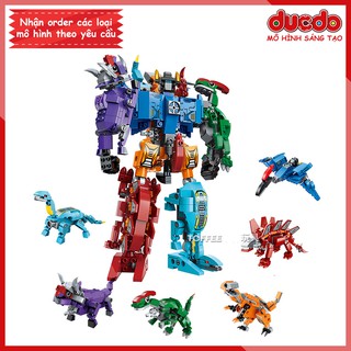 ENLIGHTEN Qman 1414 Lắp ghép Robot Biến Hình khủng long 6 in 1 - Transformers Robot - Đồ chơi Xếp hình Mô hình