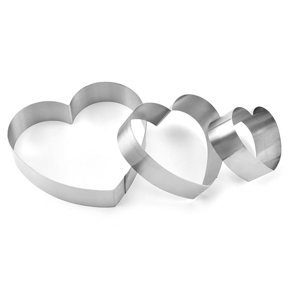 MOCHO Khuôn Làm Bánh Hình Trái Tim 4 / 6 / 8 Inch Bằng Thép Không Gỉ