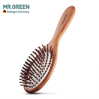 Lược chải tóc MR.GREEN bằng gỗ tự nhiên chống tĩnh điện dành cho nam nữ