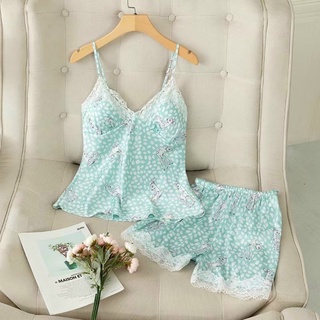 Bộ ngủ lụa hai dây sexy cao cấp Bộ mặc nhà gợi cảm quyến rũ