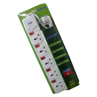 MPE Ổ cắm điện đa năng 5 lổ 5 công tắc 3 Mét 2000W CT