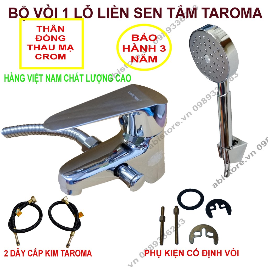 BỘ VÒI LAVABO CHẬU RỬA MẶT KÈM SEN TẮM ( SEN LIỀN VÒI 1 LỖ ) ĐỒNG XỊN VIỆT NAM CAO CẤP B.H 3 NĂM