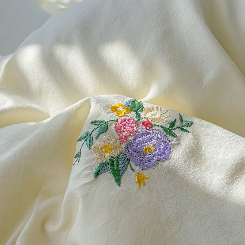 Bộ Chăn Ga Vỏ Gối Cotton Họa Tiết Công Chúa Tươi Mới