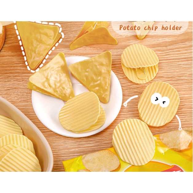 Kẹp Miệng Túi, Kẹp Giấy, Tài Liệu Hình Snack Khoai Tây Đáng Yêu