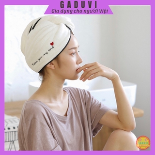 (THANH LÝ) Khăn Trùm Đầu Ủ Tóc Hút Ẩm Quấn Tóc Nhanh Khô Chất Liệu Cotton Cao Cấp GADUVI