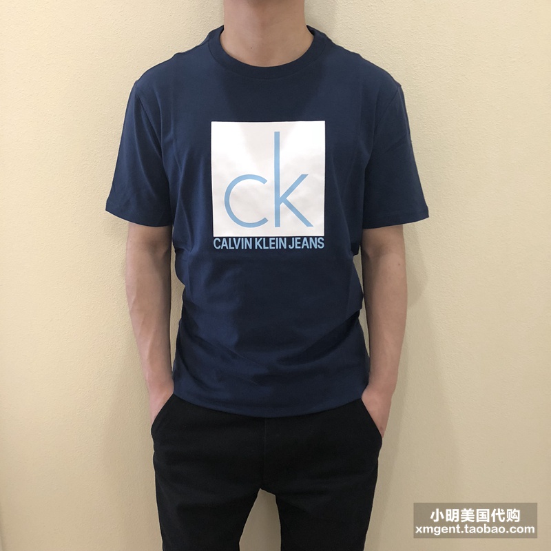 Áo Thun cotton Tay Ngắn Cổ Tròn In Chữ calvin klein Cá Tính Hợp Thời Trang Cho Nam