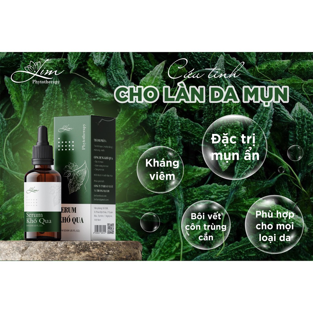 Serum dưỡng da/serum duong da Tinh Chất Khổ Qua rừng LimFarm-Giảm Mụn Mờ Thâm , Chống Lão Hóa