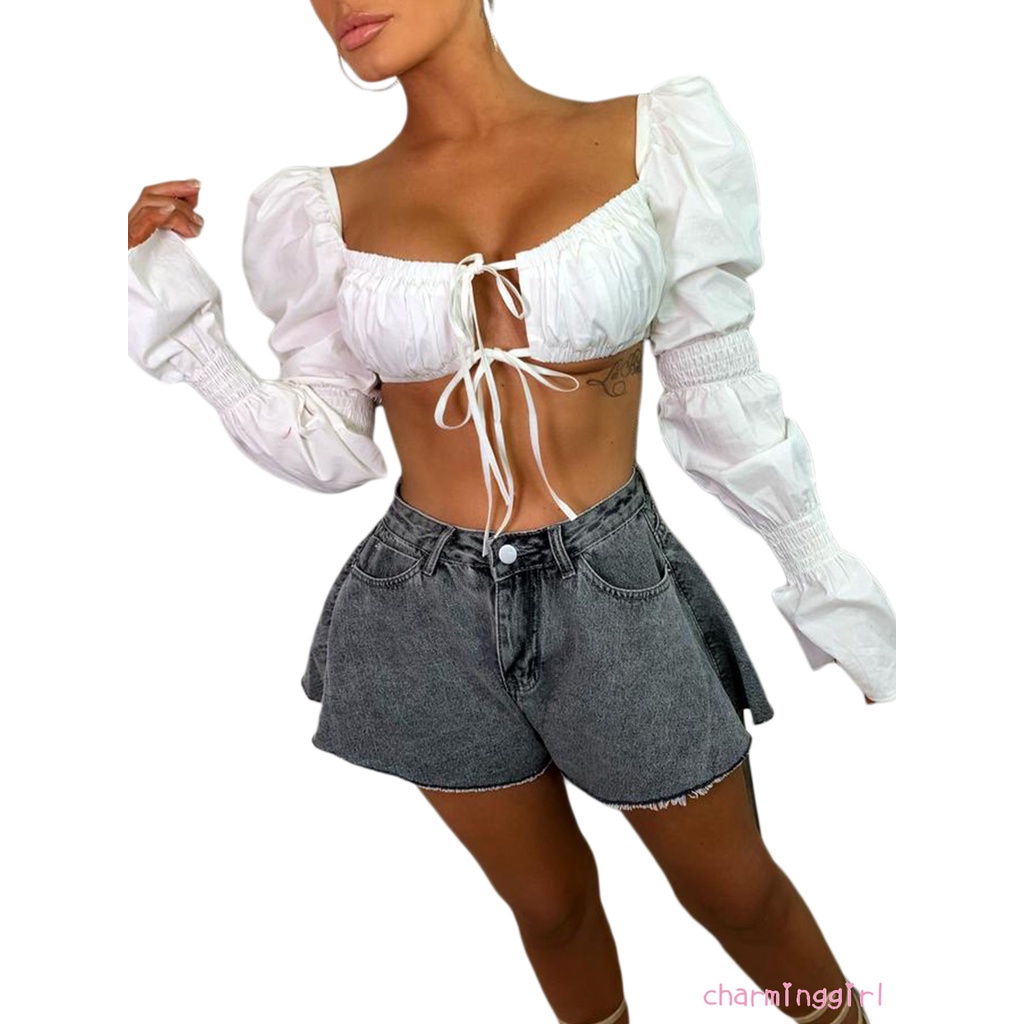 Quần short denim lưng cao thời trang Hàn Quốc dành cho nữ