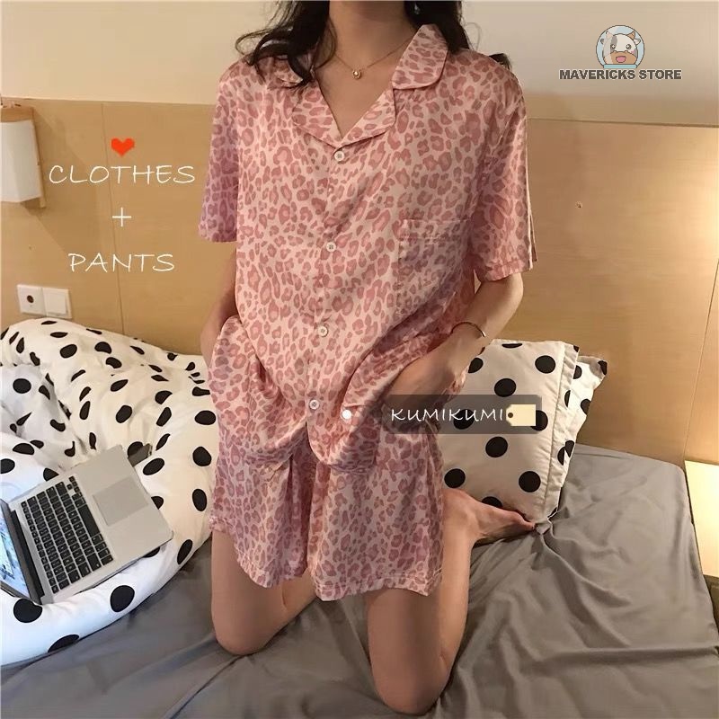 Set đồ ngủ họa tiết da báo thời trang dành cho nữ