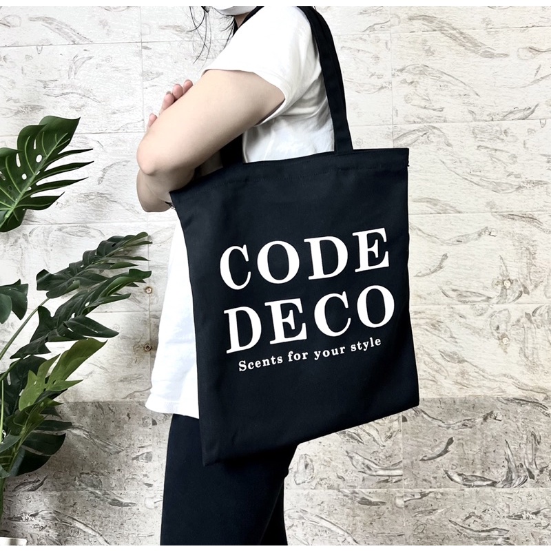 Túi đeo vai vải canvas Code Deco mẫu mới có khóa kéo