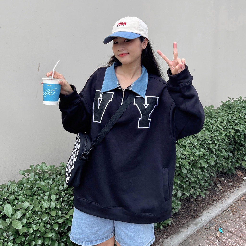 Áo Sweater Nữ Form Rộng VOT Vải Nỉ Bông Phong Cách Ulzzang – Tuni Store