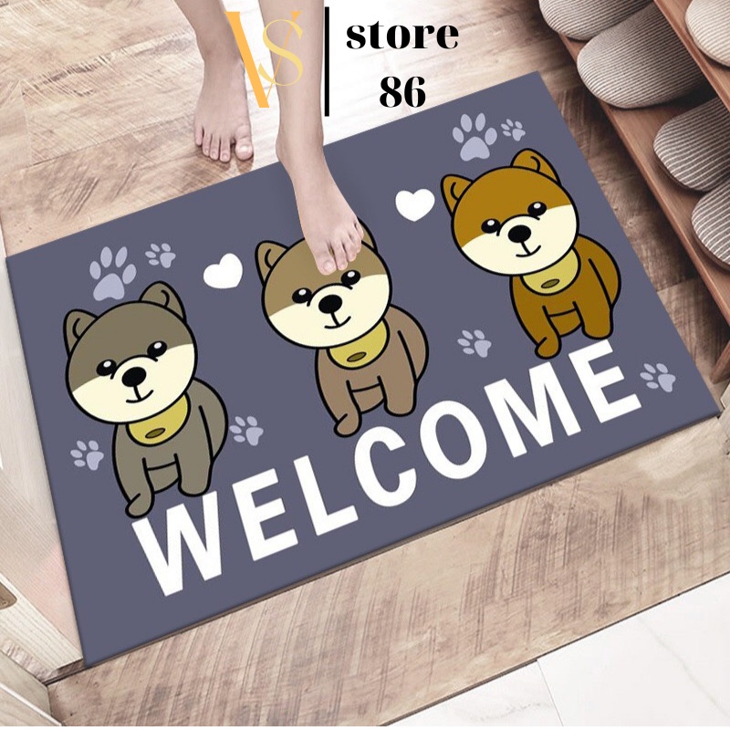 Thảm Lau Chân Chống Trượt Thấm Nước (LOẠI DÀY), Thảm Chùi Chân Hình Thú