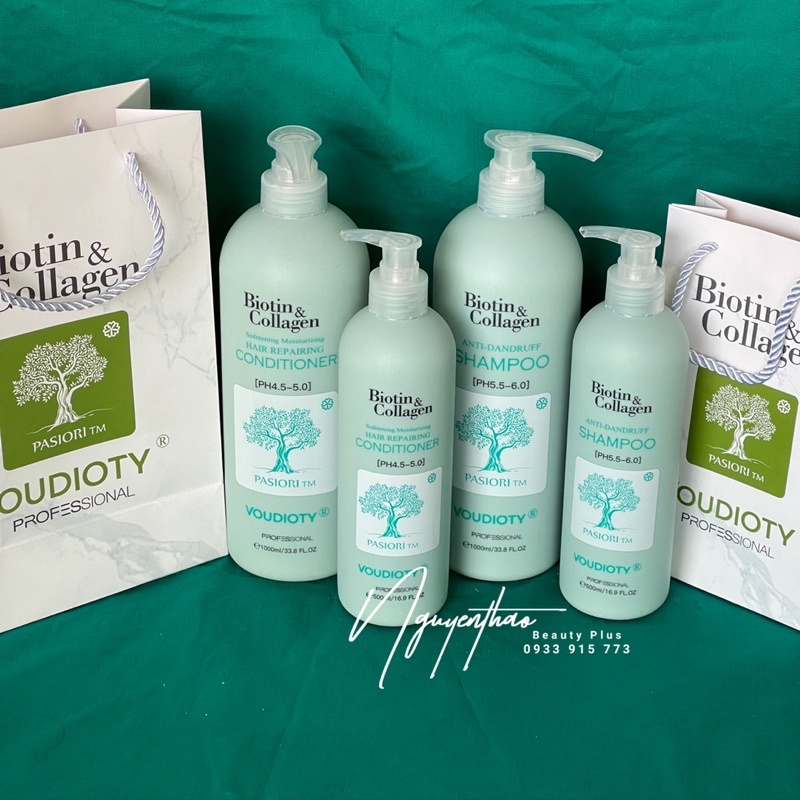 Cặp Dầu Gội Xả Biotin Collagen Voudioty 500ml - 1000ml Đủ Màu | Hàng Chính Hãng | Siêu Thơm, Siêu Mượt, Giảm Rụng Tóc