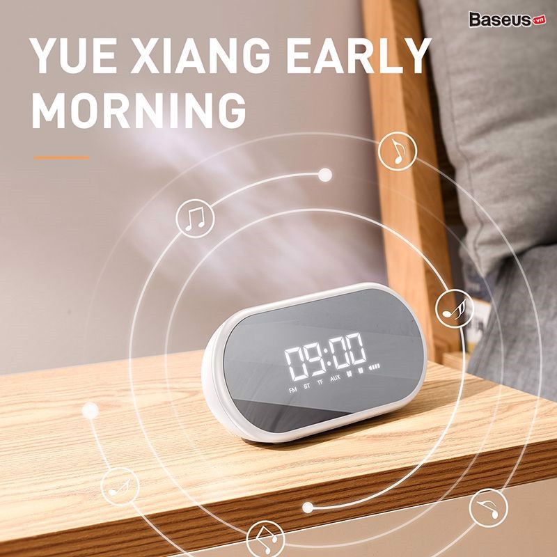 LOA Bluetooth Baseus Encok E09, dung lượng pin 1500mAh, chơi nhạc qua WIFI âm thanh 3D, có đồng hồ báo thức – Chính Hãng