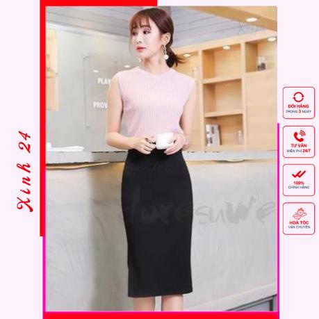 Chân Váy Bút Chì Công Sở Vải Kaki Thun Cao Cấp From dài qua gối chuẩn đẹp | BigBuy360 - bigbuy360.vn
