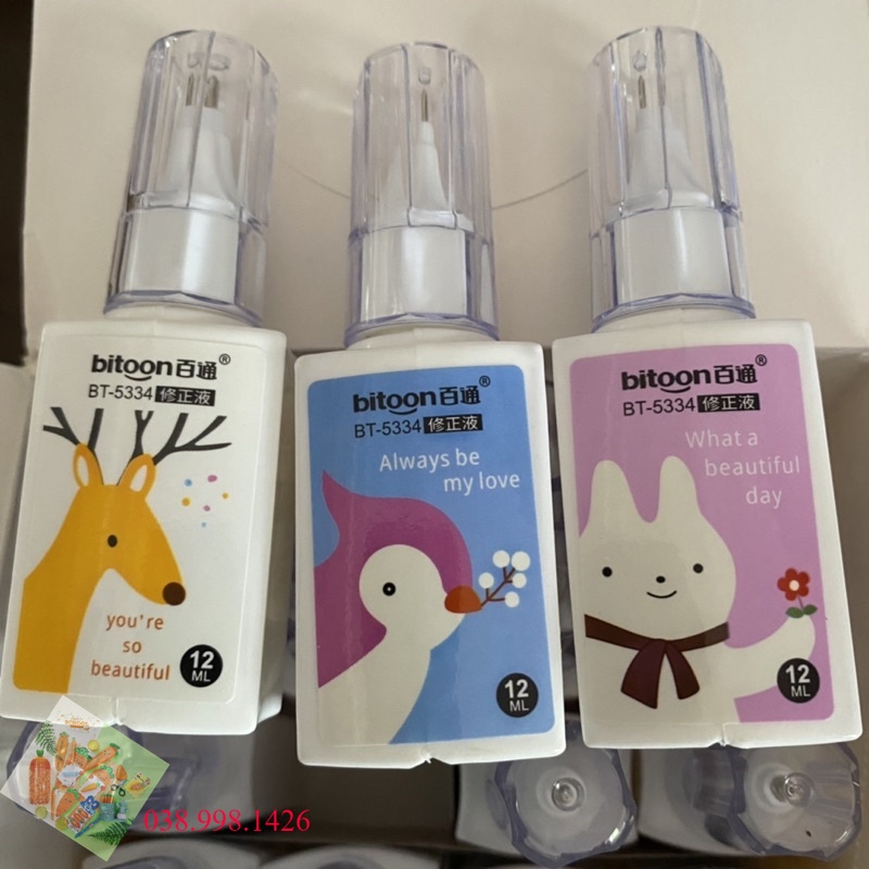 Bút Xoá Nước Bitoon Dễ Thương 12ml