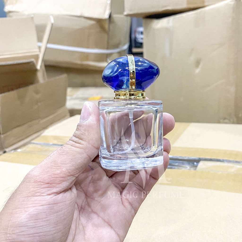 Chai chiết, ống chiết nước hoa thủy tinh cap cấp 30ml chai vuông nắp nhựa giả đá, dạng phun sương