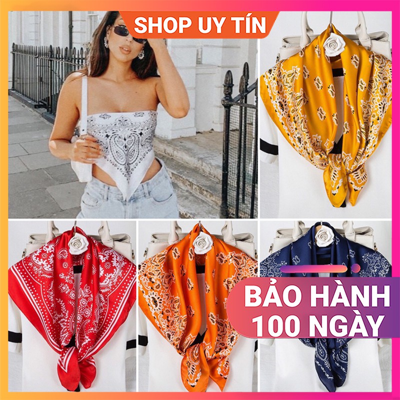 Khăn Bandana Quấn Làm Áo BLACKPINK - Khăn Turban Lụa Vuông Quàng Cổ Nữ Đẹp Cao Cấp Phong Cách Hàn Quốc