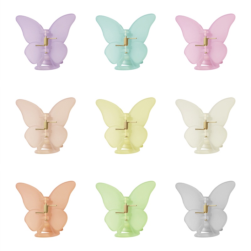 Thời trang hàn quốc trong mờ đầy màu sắc con bướm kẹp tóc nữ vật liệu mờ acrylic con bướm