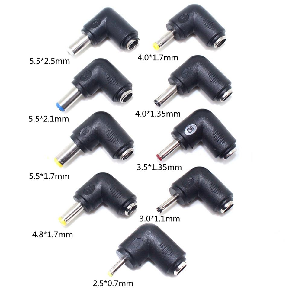 Dc Power nam sang nữ 5.5x2.5 / 4.0 * 1.7 / 3.0 * 1.1 / 4.0x1.35 đến 5.5 * 2.1 4.5 * 3.0mm phích cắm Bộ chuyển đổi máy tính xách tay Đầu nối góc 2 chiếc