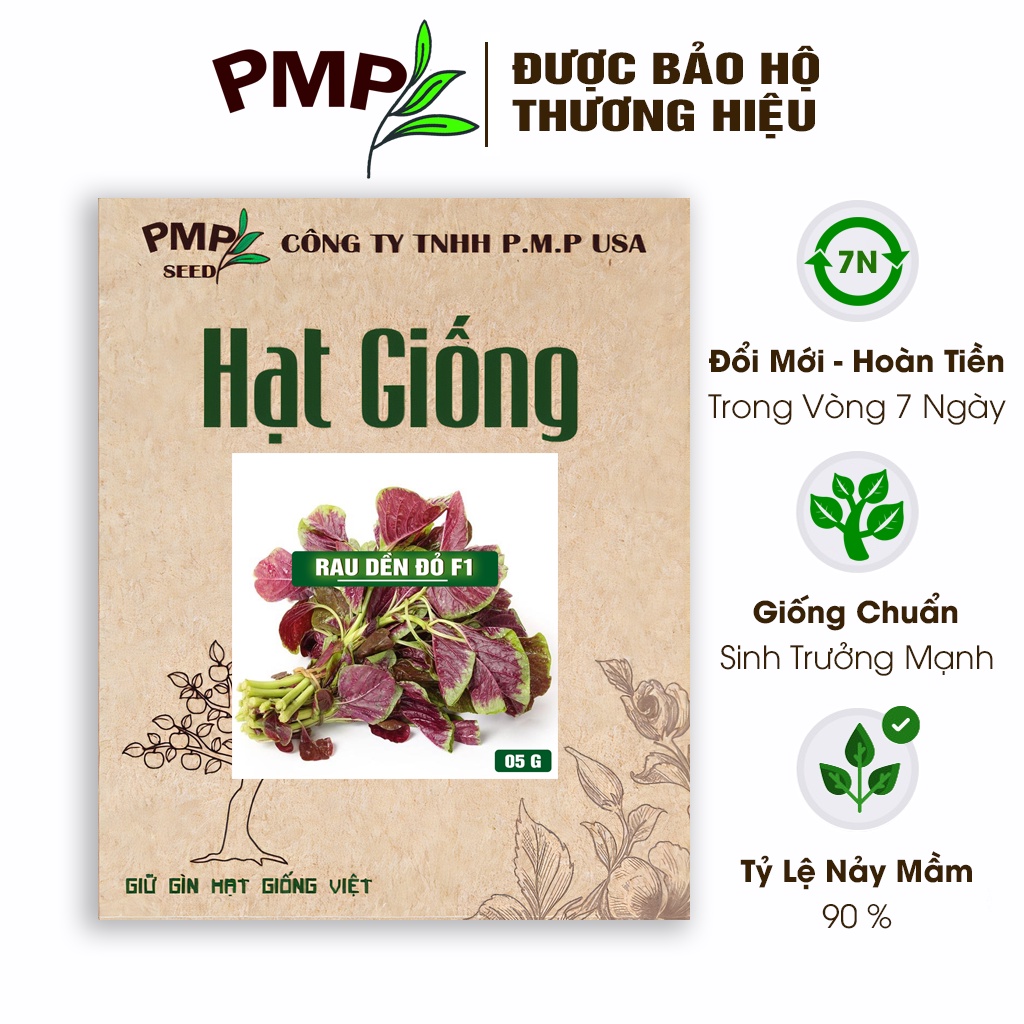 Hạt Giống Rau Dền Đỏ PMP Túi 5g