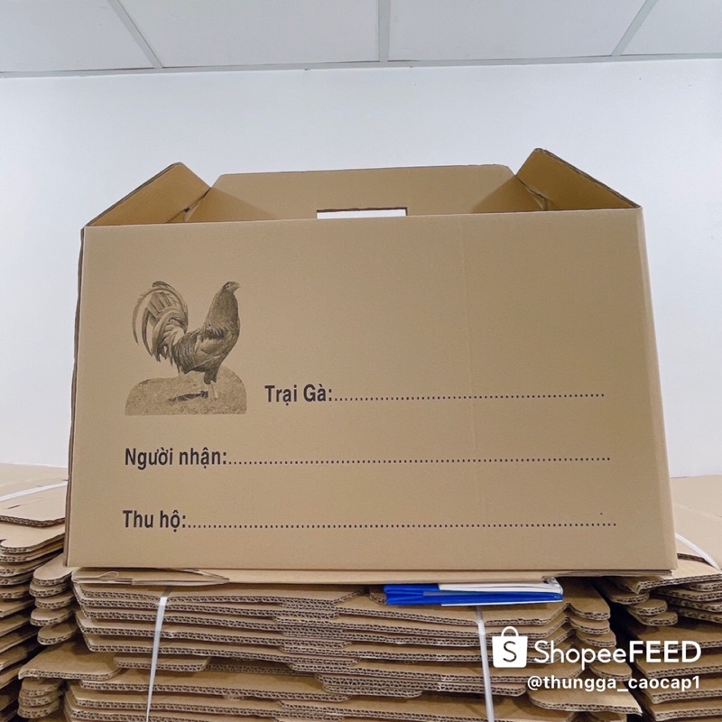 Combo 5 Thùng Gà Nòi giấy Carton 5 lớp Cao Cấp. Thoáng khí, cung cấp đủ oxi giúp gà di chuyển xa được thoải mái.