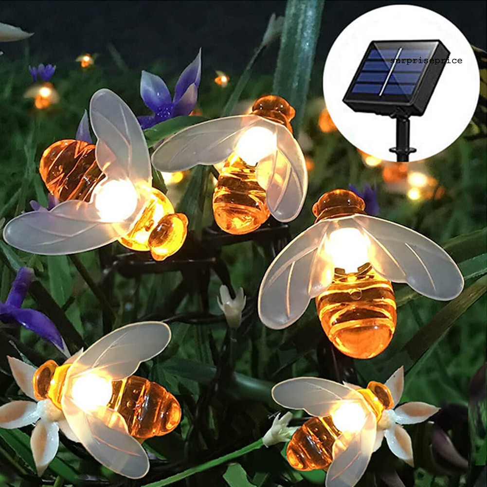Bộ 50 Đèn Led Năng Lượng Mặt Trời Chống Thấm Nước Hình Chú Ong Trang Trí Sân Vườn