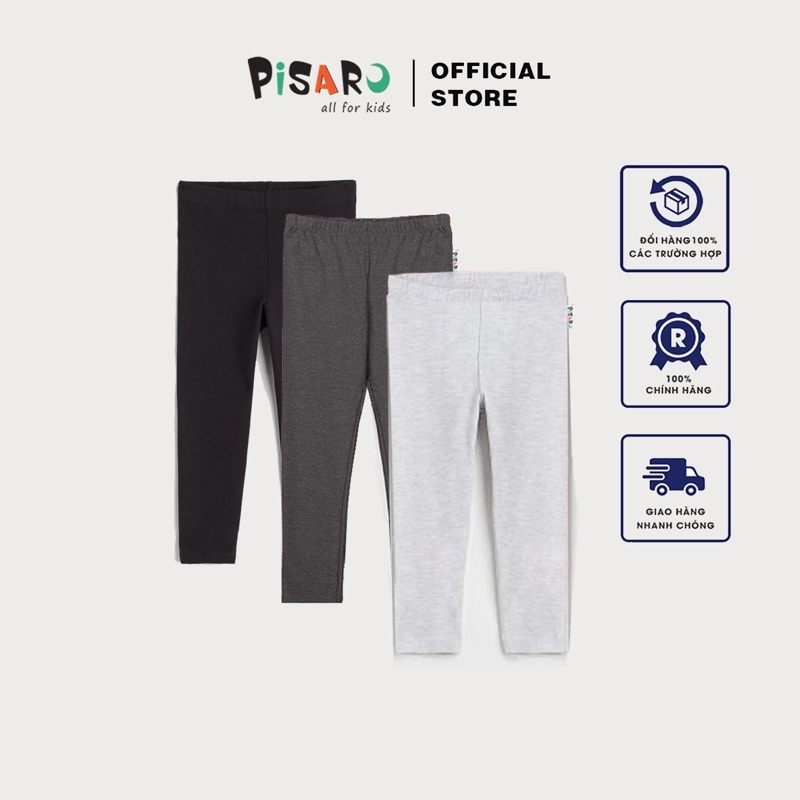 Quần Legging dài PISARO cho bé gái (1 - 9 Tuổi) chất vải co dãn dày dặn