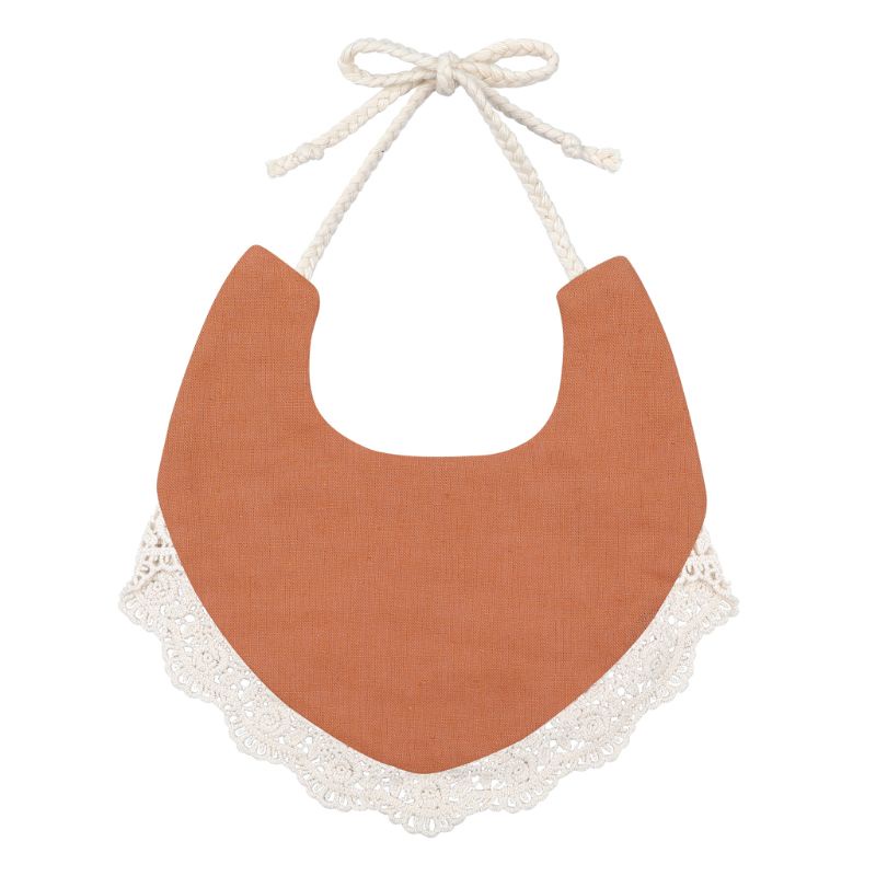 Yếm Ăn Vải Lanh Cotton Hai Mặt Họa Tiết Hoa Phong Cách Vintage Cho Bé Sơ Sinh